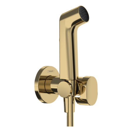 Гигиенический душ hansgrohe 1jet S со смесителем, держателем и шлангом 125 см 29232990, золотой