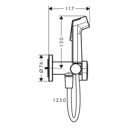 Гигиенический душ hansgrohe 1jet S со смесителем, держателем и шлангом 125 см 29232990, шлифованное золото