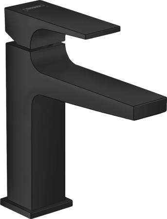 Смеситель для раковины hansgrohe Metropol 110 со сливным клапаном Push-Open 32507670, матовый черный