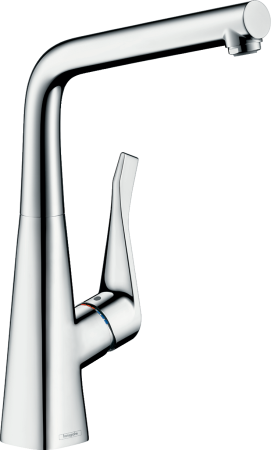 Смеситель для кухонной мойки hansgrohe Metris M71 320, с вытяжным изливом, Eco 14782000, хром