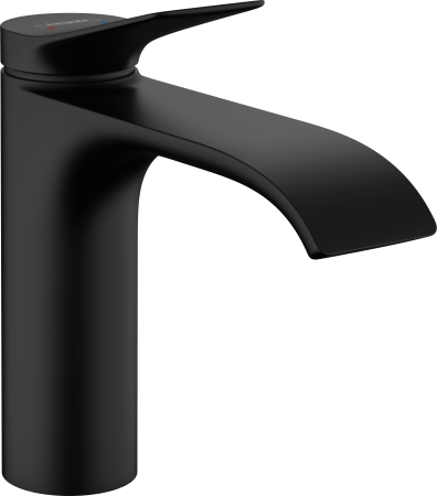 Смеситель для раковины hansgrohe Vivenis 110 со сливным гарнитуром, 75020670, матовый черный