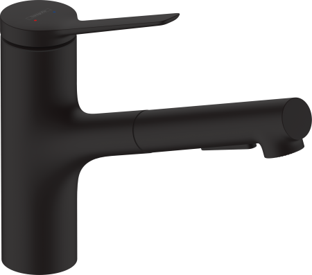 Смеситель для кухонной мойки hansgrohe Zesis M33 150, с вытяжным душем 2jet 74800670, матовый черный