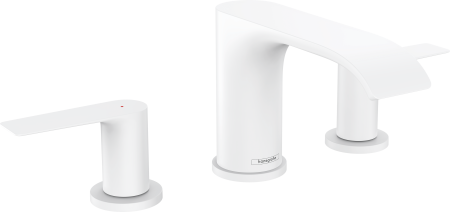 Смеситель для раковины hansgrohe Vivenis 90 на 3 отверстия, со сливным гарнитуром 75033700, матовый белый