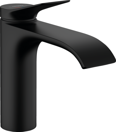 Смеситель для раковины hansgrohe Vivenis 110 CoolStart, с металлическим сливным гарнитуром 75023670, матовый черный