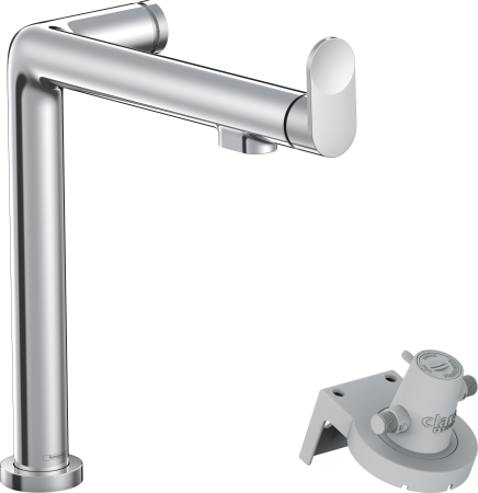 Смеситель для кухонной мойки hansgrohe Aqittura M91 240 1jet с поворотным изливом и функцией фильтрации, без фильтра в комплекте 76804000, хром