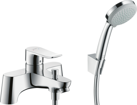 Смеситель для ванны hansgrohe Metris с душевым гарнитуром, 31422000, хром