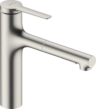 Смеситель для кухонной мойки hansgrohe Zesis M33 160, с вытяжным душем 2jet 74804800, под сталь