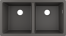Кухонная мойка hansgrohe S51 S510-U770 интегрированная, с двумя чашами 370/370 43434290, серый камень