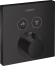 Внешняя часть термостата для душа hansgrohe ShowerSelect скрытого монтажа на 2 потребителя 15763670, матовый черный
