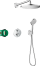 Душевая система hansgrohe Croma 280 1jet скрытого монтажа с термостатом Ecostat S 27954000, хром