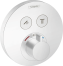 Внешняя часть термостата для душа hansgrohe ShowerSelect S скрытого монтажа на 2 потребителя 15743700, матовый белый