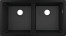 Кухонная мойка hansgrohe S51 S510-U770 интегрированная, с двумя чашами 370/370 43434170, черный графит
