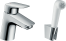 Смеситель для раковины hansgrohe Logis 70 без сливного гарнитура, с гигиеническим душем 71290000, хром