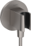 Шланговое подключение hansgrohe FixFit Porter S с держателем для душа 26888340, шлифованный черный хром