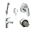 Готовый набор для гигиенического душа скрытого монтажа hansgrohe Focus со смесителем для раковины HG-PR79, хром