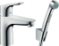 Смеситель для раковины hansgrohe Focus 100 со сливным гарнитуром и гигиеническим душем 31927000, хром