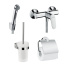 Готовый набор для гигиенического душа hansgrohe Focus с ершиком и держателем туалетной бумаги HG-PR15, хром
