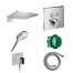 Готовый набор для душа скрытого монтажа hansgrohe Raindance с термостатом ShowerSelect HG-PR141, хром
