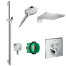 Готовый набор для душа скрытого монтажа hansgrohe Raindance с термостатом ShowerSelect HG-PR147, хром