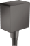 Шланговое подключение hansgrohe FixFit Square с клапаном обратного тока 26455340, шлифованный черный хром