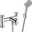 Смеситель для ванны hansgrohe Vernis Blend на край ванны на 2 отверстия, и ручной душ Veris Blend Vario 71461000, хром