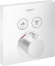 Внешняя часть термостата для душа hansgrohe ShowerSelect скрытого монтажа на 2 потребителя 15763700, матовый белый